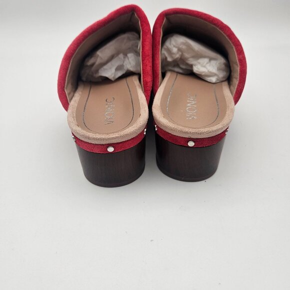 Vionic Kacie Red Suede Clogs Mules Slip On Womens Sz 7 NEW READ - Picture 7 of 11